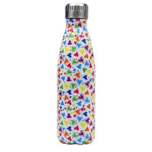 Bouteille cœurs multicolores