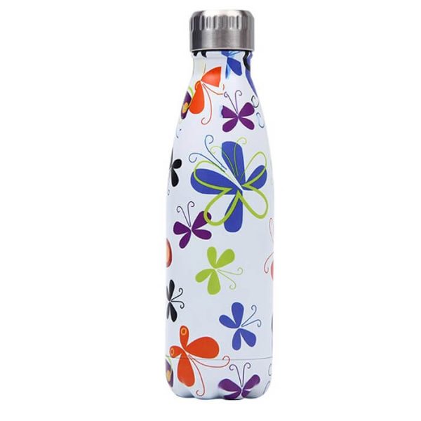 bouteille inox motif papillon
