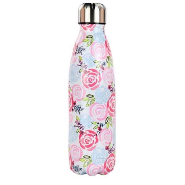 Bouteille fleur pastel latérale