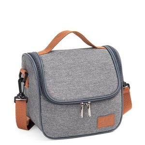 Sac lunch gris élégant