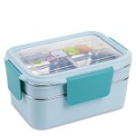 Lunch box bleue vue de dessus
