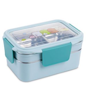 Lunch box bleue vue de dessus