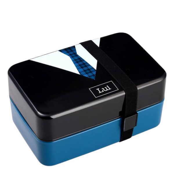 Lunch box bleue ouverte