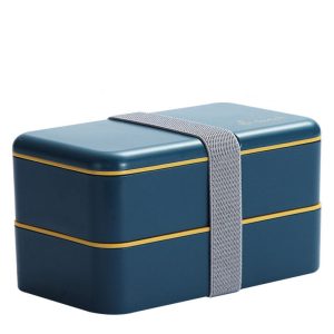 Lunch box bleue table