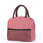 Sac lunch élégant rayé rouge