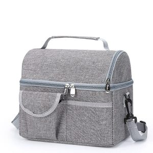 Sac lunch box gris design