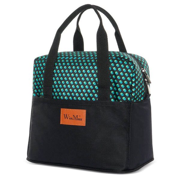 Sac lunch vert à pois