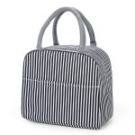 Sac lunch noir rayures