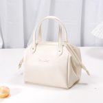 Porte-lunch en cuir beige