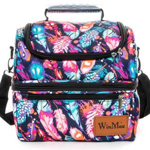 Lunch bag avec motif plume